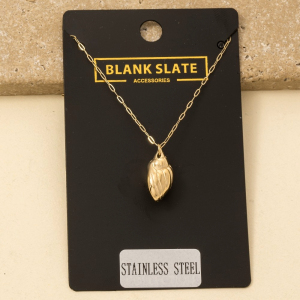 Stainless Steel Cone Sea Shell Pendant Necklace