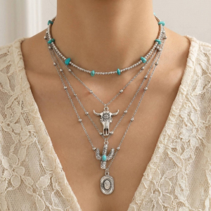Western Charms Layered Chain Necklace