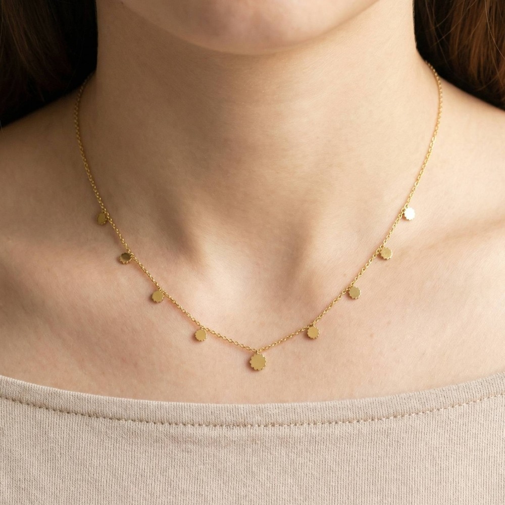 Dainty Flower Charm Station Necklace