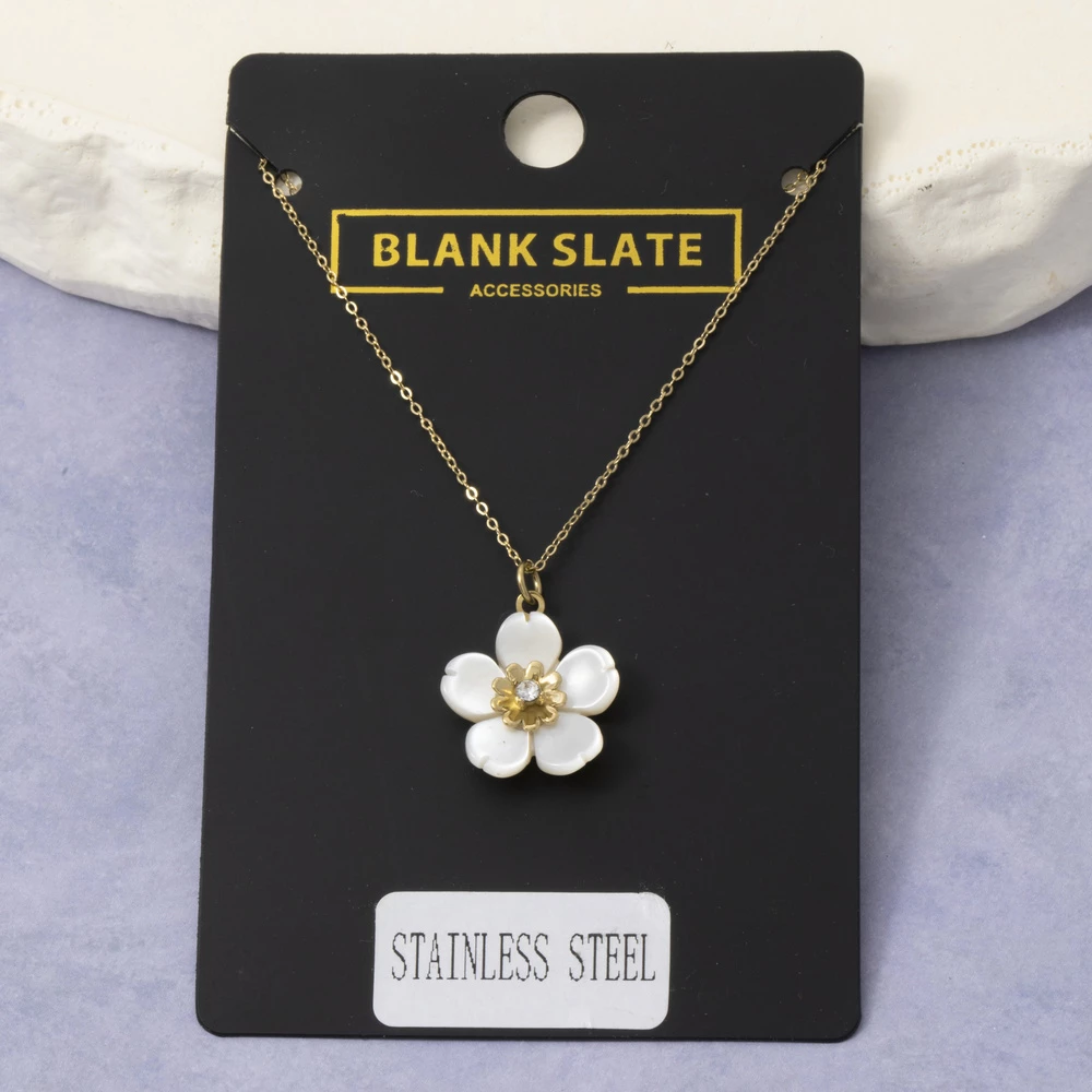 Stainless Steel Flower Pendant Necklace