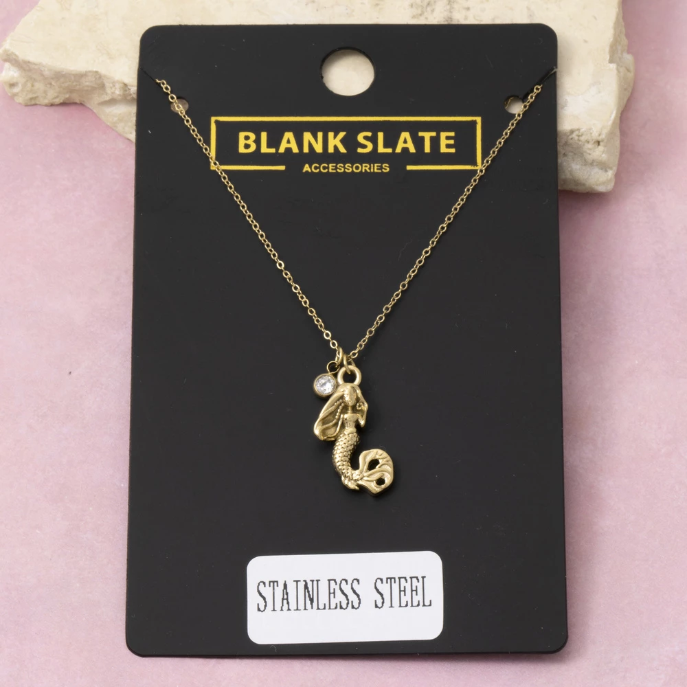 Stainless Steel Mermaid Pendant Necklace