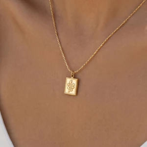 Stainless Steel Serpent Tag Pendant Necklace
