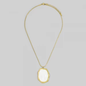 Tortoise Resin Pendant Snake Chain Necklace