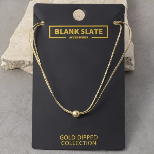 Gold Dipped Layered Ball Slide Chain Necklace