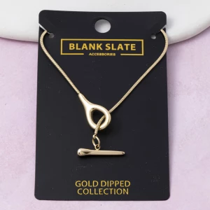 Gold Dipped Toggle Drop Lariat Necklace