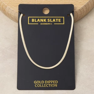 Gold Dipped Dainty Herringbone Chain Necklace