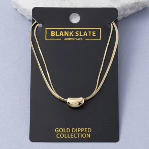Gold Dipped Double Strand Bead Slider Necklace