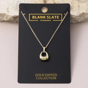Gold Dipped Puffed Open Loop Pendant Necklace