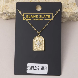 Stainless Steel North Star Arch Pendant Necklace