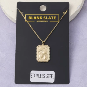 Stainless Steel Feeling Lucky Dice Tag Necklace