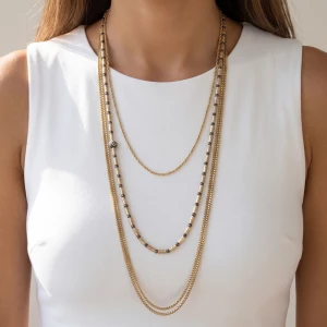 Three Piece Mixed Chain Layering Necklace Set