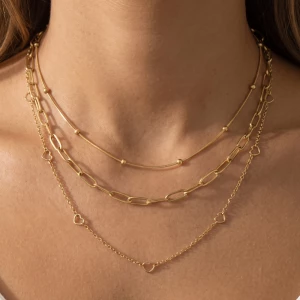 Delicate Layered Station Chain Necklace