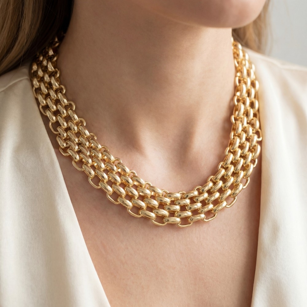 Chunky Layered Gold Chain Necklace