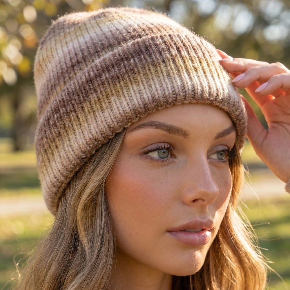 Stripe Shaded Knit Beanie