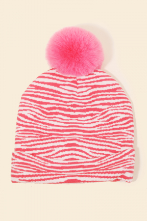 Zebra Striped Beanie
