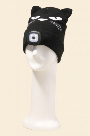 Head Torch Cat Ears Beanie