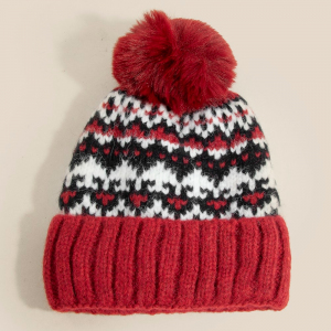 Warm Winter Theme Pom Beanie