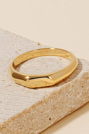Dainty Flat Sided Metallic Band Ring
