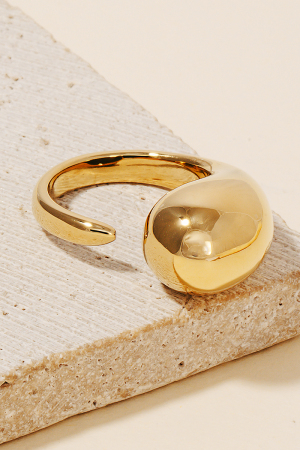 Large Metallic Tear Wrap Around Open Band Ring