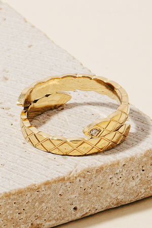 Layered Textured Metallic Band Ring
