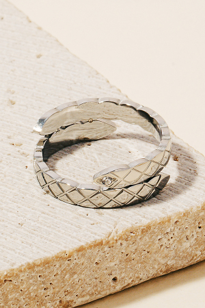 Layered Textured Metallic Band Ring