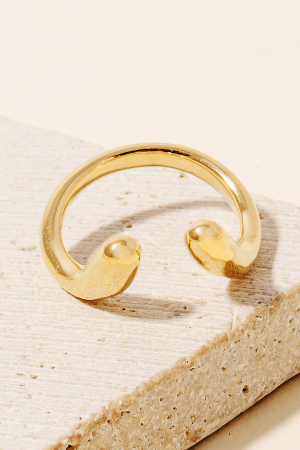 Metallic Rounded Arc Open Band Ring