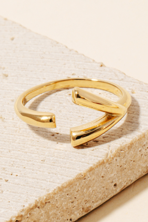 Metallic Y Wrap Around Open Band Ring