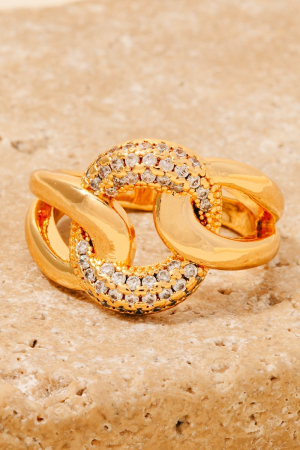 Pave Hoop Knot Open Band Ring