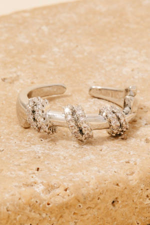 Pave Wrap Simple Open Band Ring