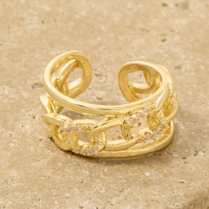 Ornate Chain Link Open Ring