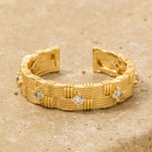 Double Row Ribbed Fashion Ring