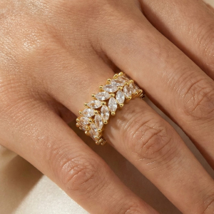 Cz Leaves Adjustable Ring