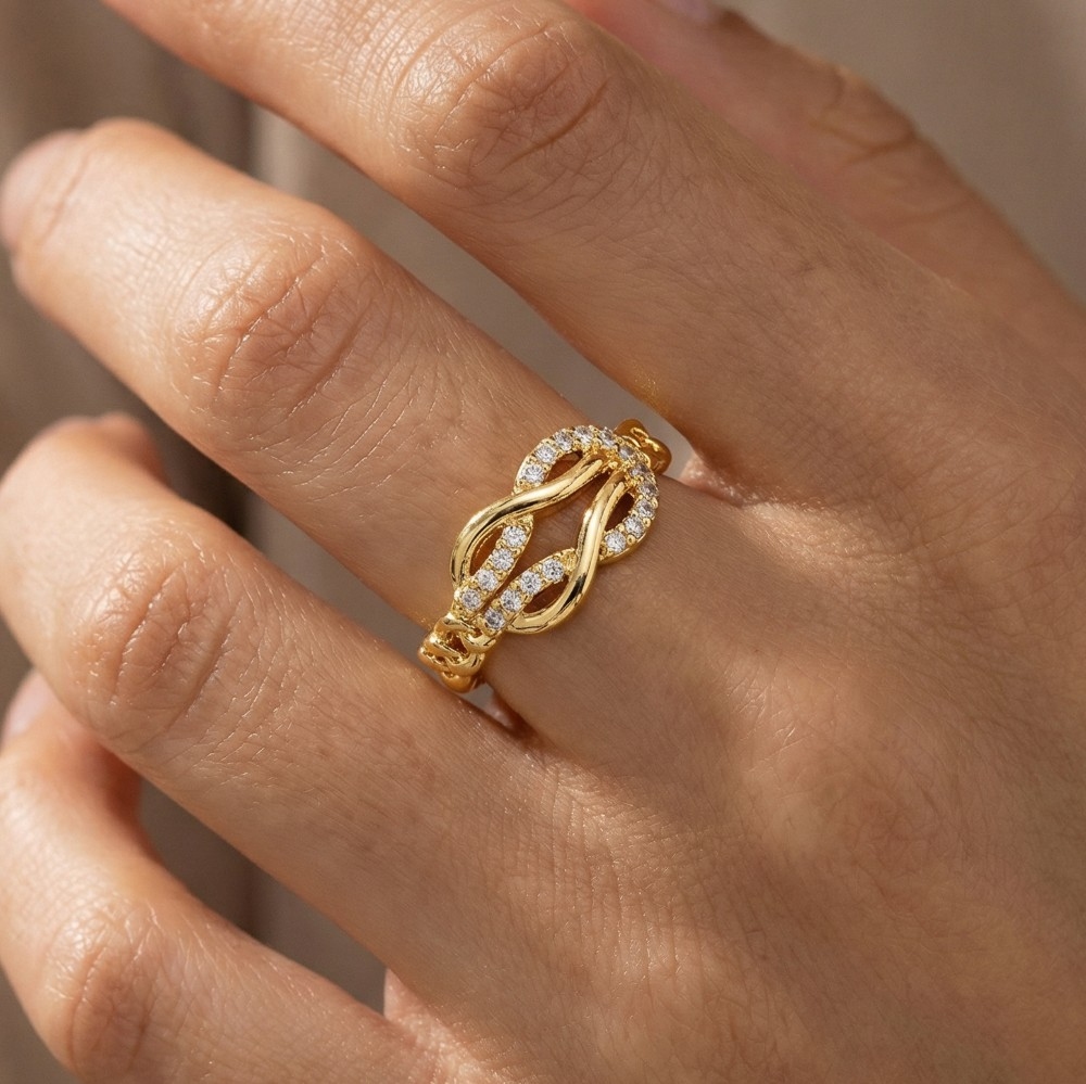 Cz Infinity Loop Chain Ring