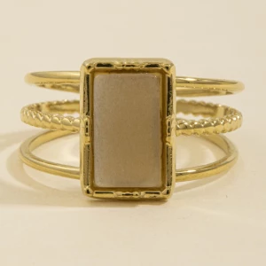 Emerald Cut Stone Triple Band Ring