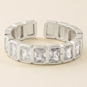 Emerald Cut Cz Bezel Eternity Band Ring
