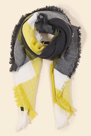 Lime Plaid Oblong Scarf