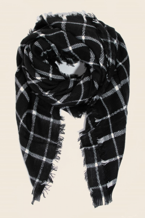 Soft Oblong Plaid Scarf