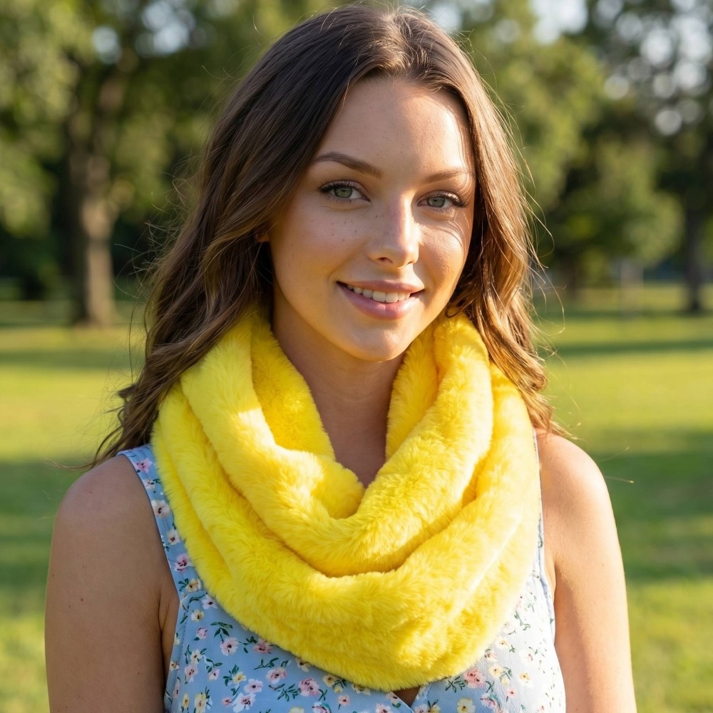 Faux Fur Bright Winter Infinity Scarf