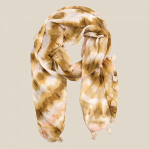 Tie Dye Oblong Tassel Fringe Scarf