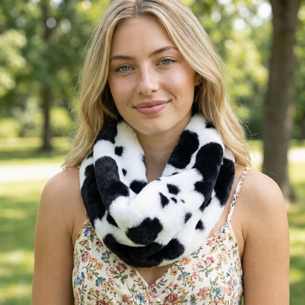 Cowhide Print Infinity Scarf