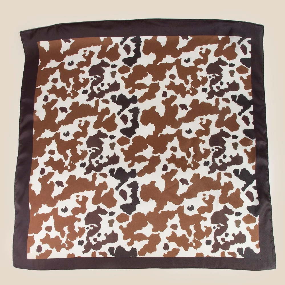 Black And Brown Cow Print Square Scarf
