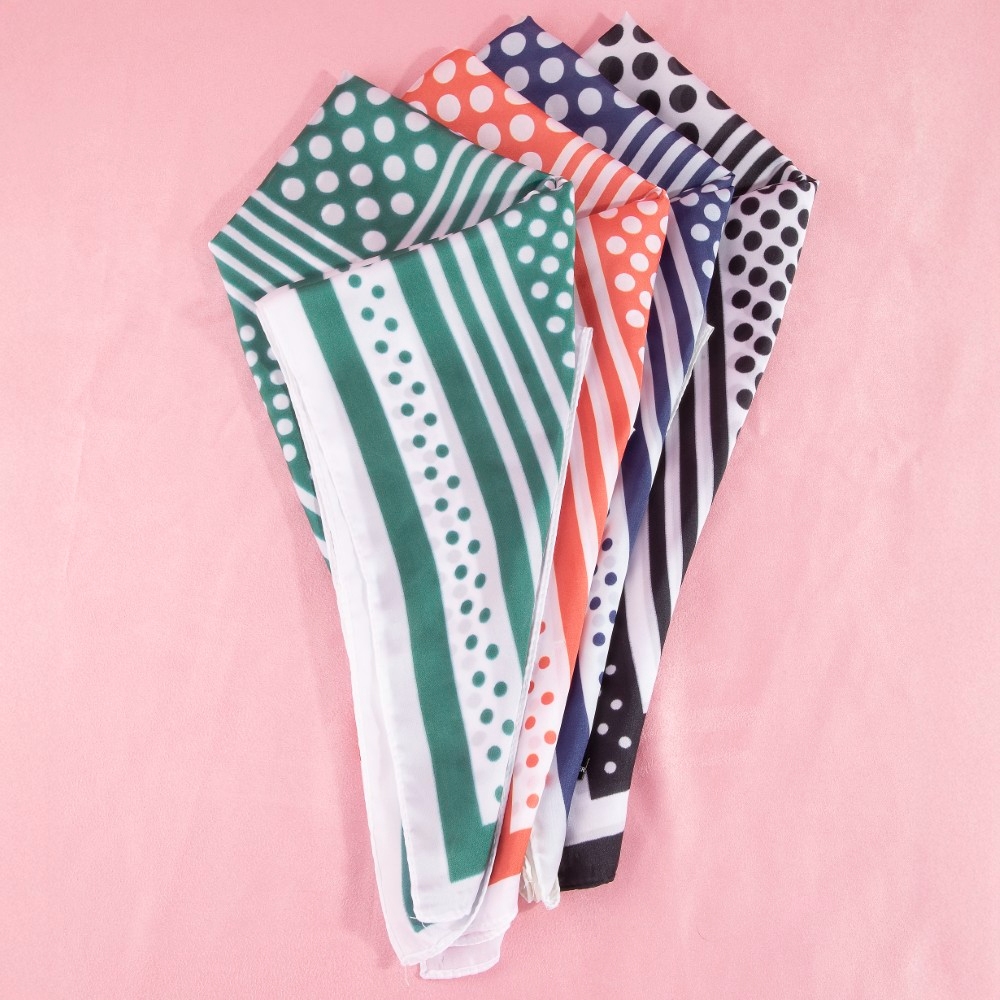 Polka Dot Concentric Square Print Satin Scarf