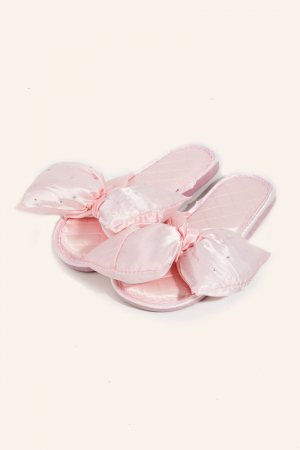 Rhinestone Studded Bow Knot Slippers