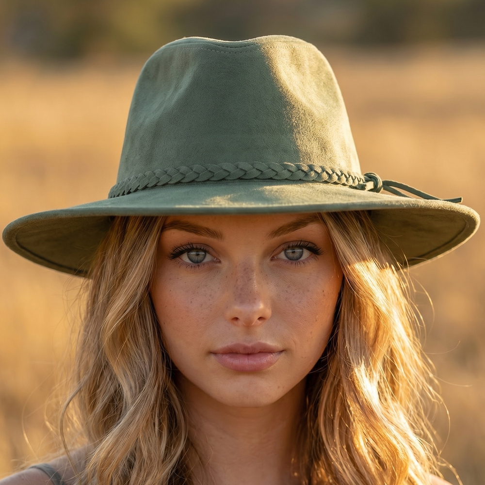 Wide Brim Braided Tassel Fedora Hat