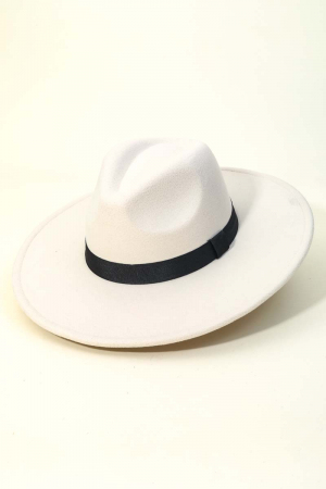 Flat Western Wide Brim Ribbon Hat