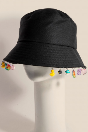 Assorted Charms Dangle Bucket Hat