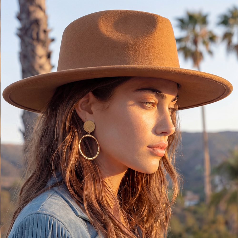 Flat Brim Fedora Fashion Hat