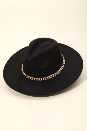 Chain Band Fedora Hat