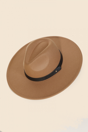 Leather Strap Fedora Hat