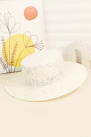 Straw Braided Flat Brim Sun Hat